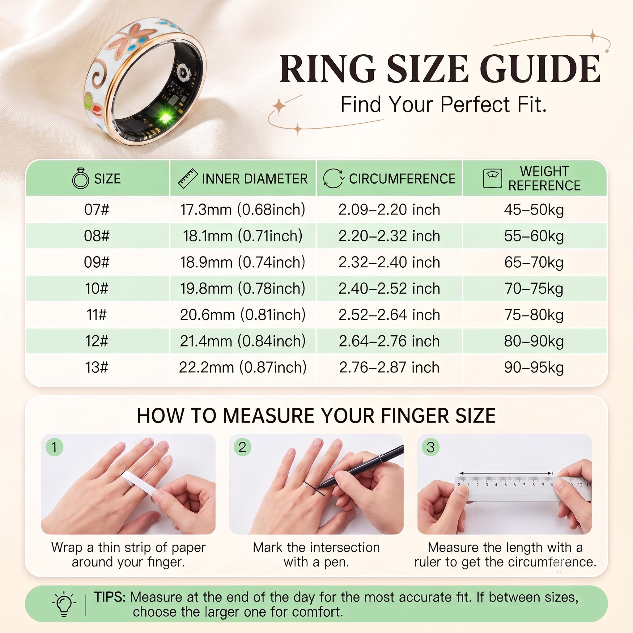Dragonfly Abstract Artwork Luna Smart Ring IP68 Waterproof Sleep and Fitness Tracker Rings - DAA01