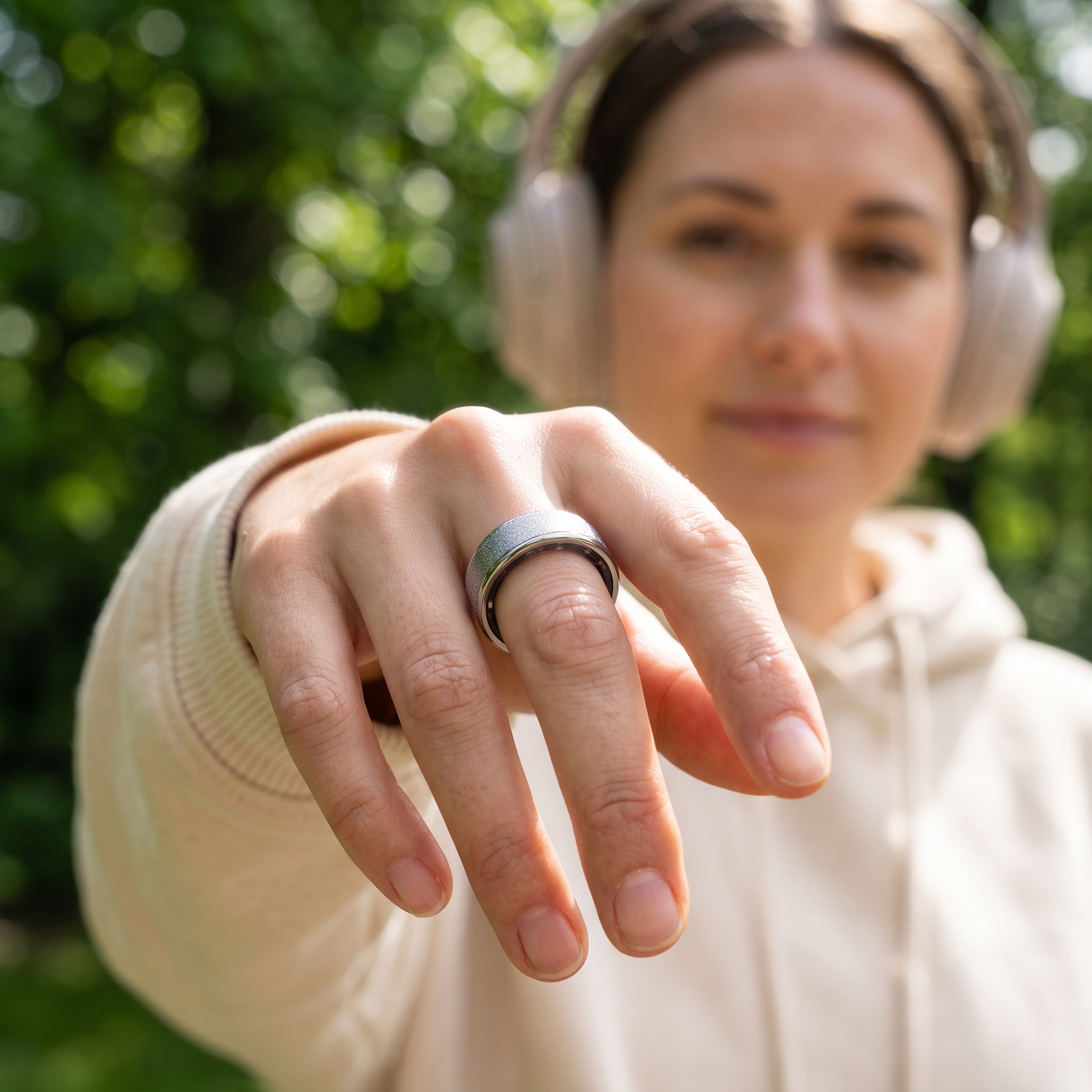 Frosted Luna Smart Ring IP68 Waterproof Sleep and Fitness Tracker Rings