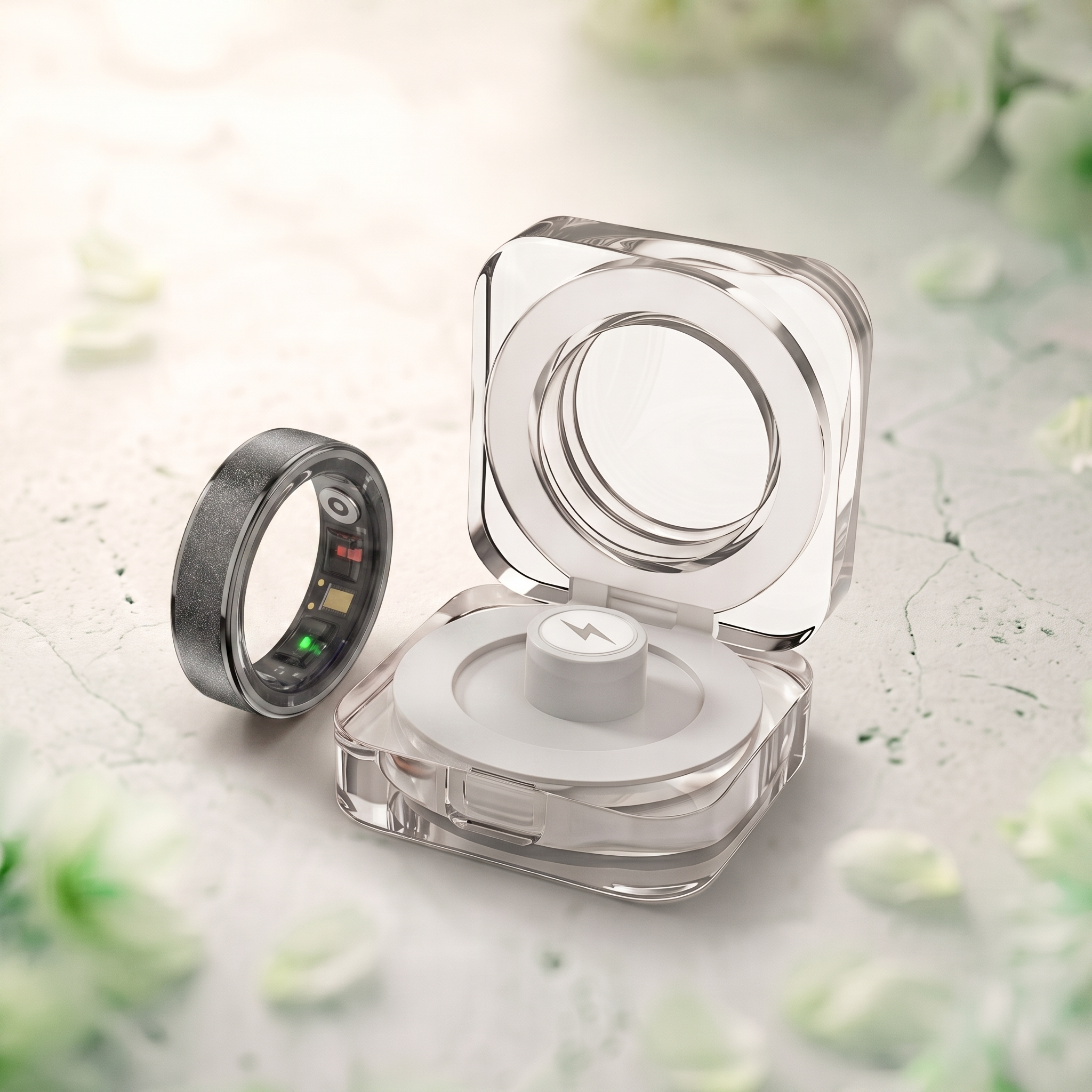 Frosted Luna Smart Ring IP68 Waterproof Sleep and Fitness Tracker Rings